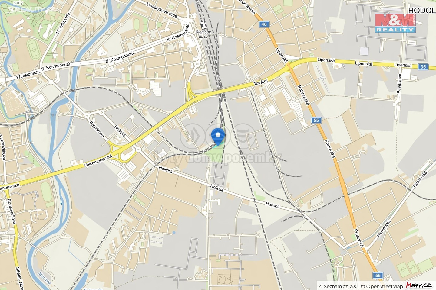 Prodej  pozemku 1 097 m², Olomouc - Hodolany, okres Olomouc