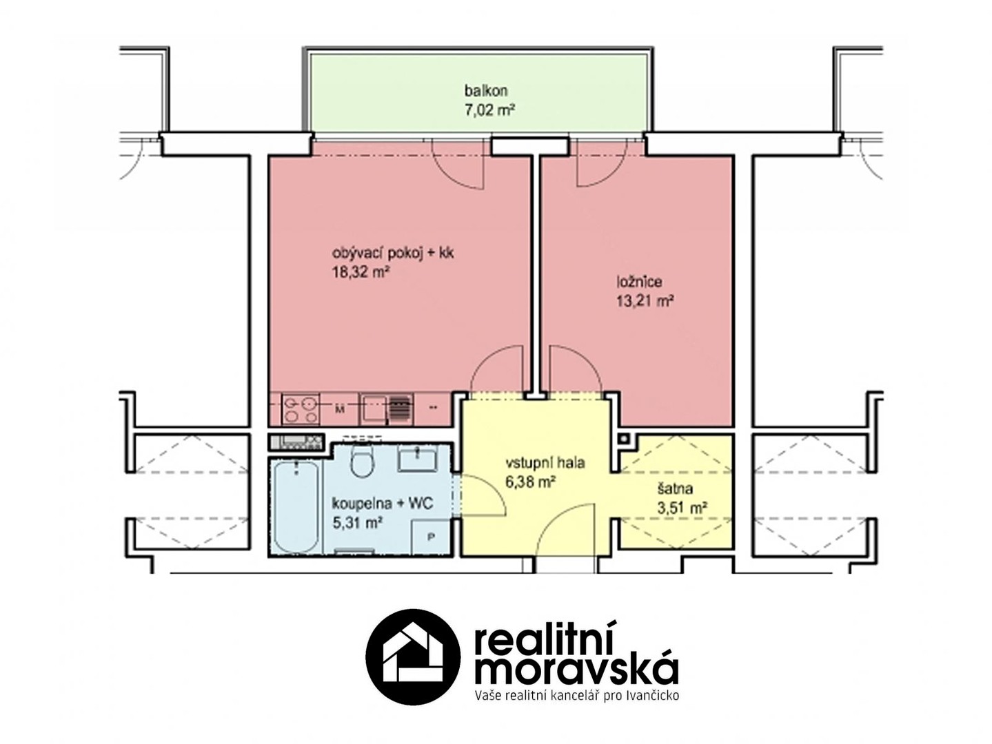 Pronájem bytu 2+kk 47 m², Boží Hora, Ivančice
