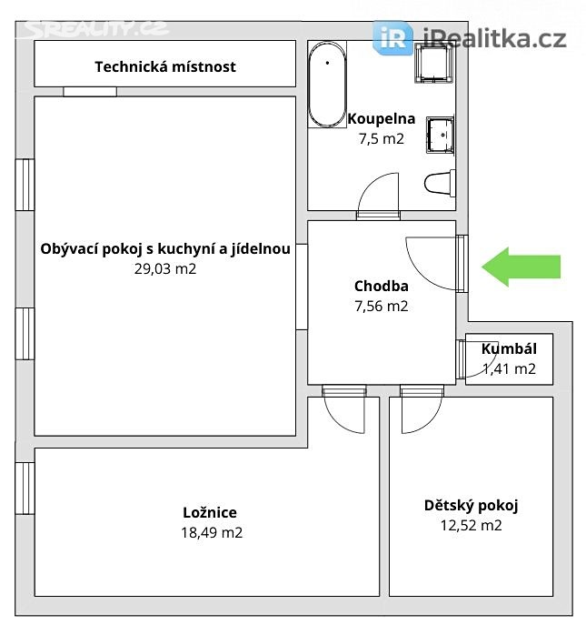 Prodej bytu 3+kk 76 m², Ratenice, okres Kolín