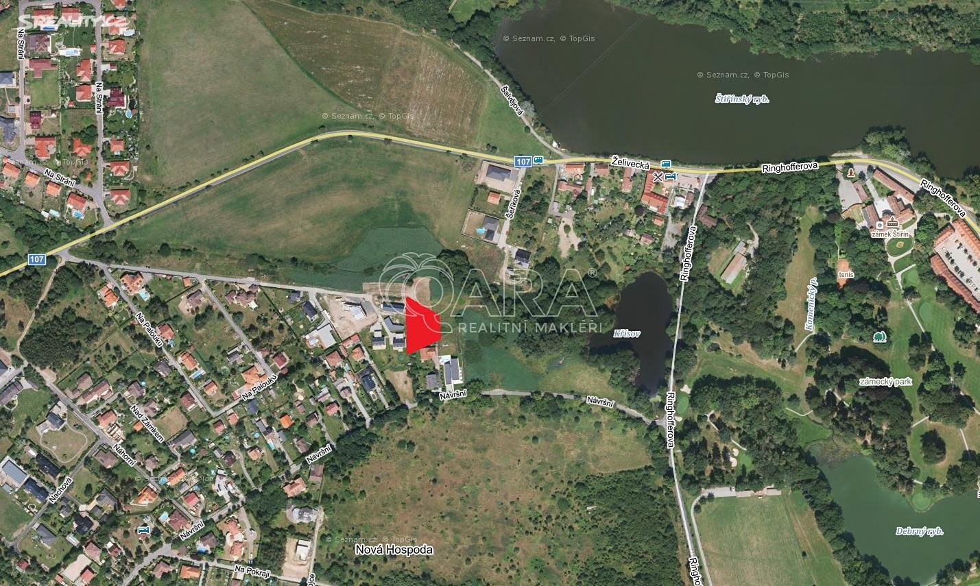 Prodej  stavebního pozemku 1 284 m², Na Palouku, Kamenice - Nová Hospoda