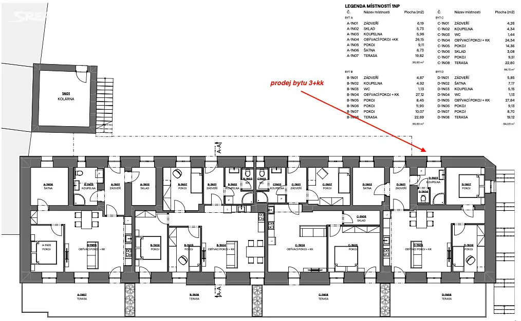 Prodej bytu 3+kk 73 m², Brumov-Bylnice - Brumov, okres Zlín