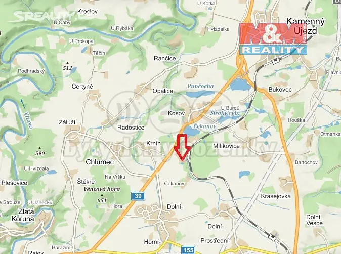 Prodej  chaty 287 m², pozemek 287 m², Chlumec - Krnín, okres Český Krumlov