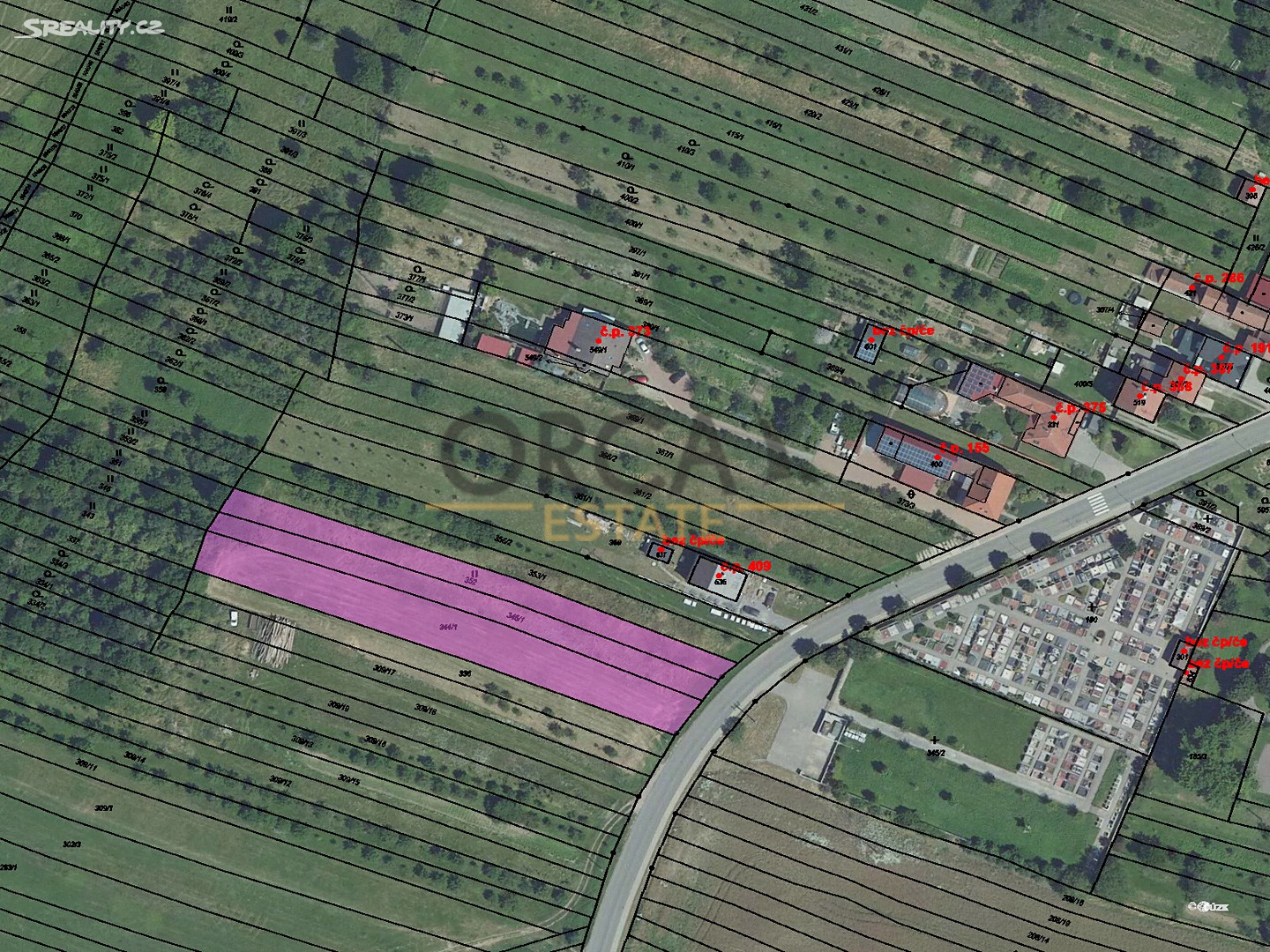Prodej  stavebního pozemku 3 664 m², Popovice, okres Uherské Hradiště