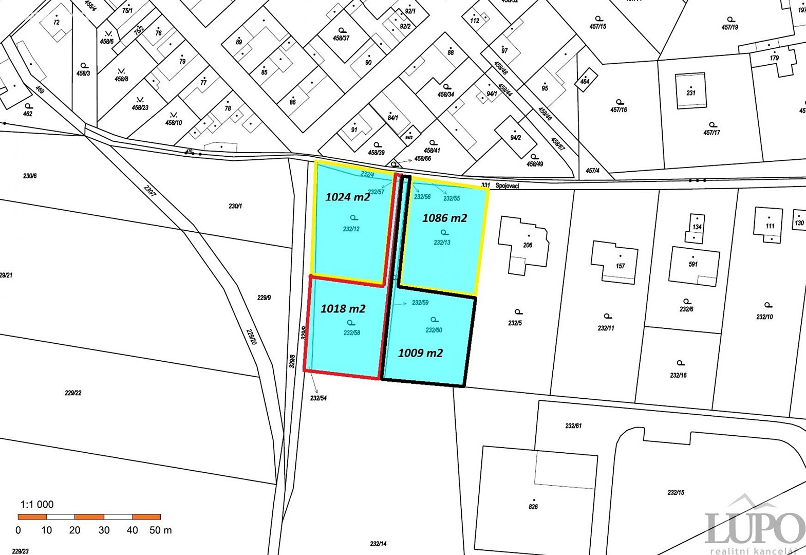 Prodej  stavebního pozemku 4 137 m², Úžice, okres Mělník