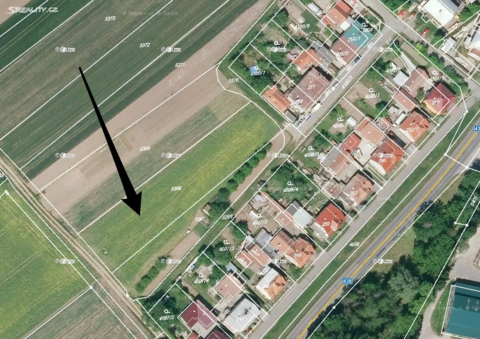 Prodej  stavebního pozemku 2 309 m², Vítonice, okres Kroměříž