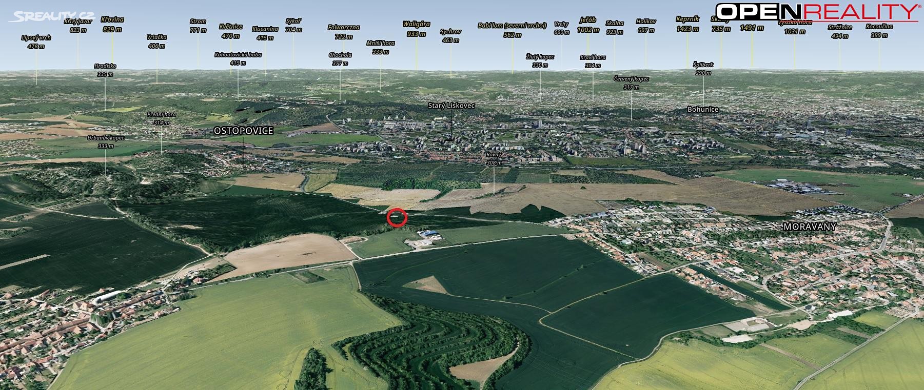 Prodej  komerčního pozemku 1 455 m², Ostopovice, okres Brno-venkov