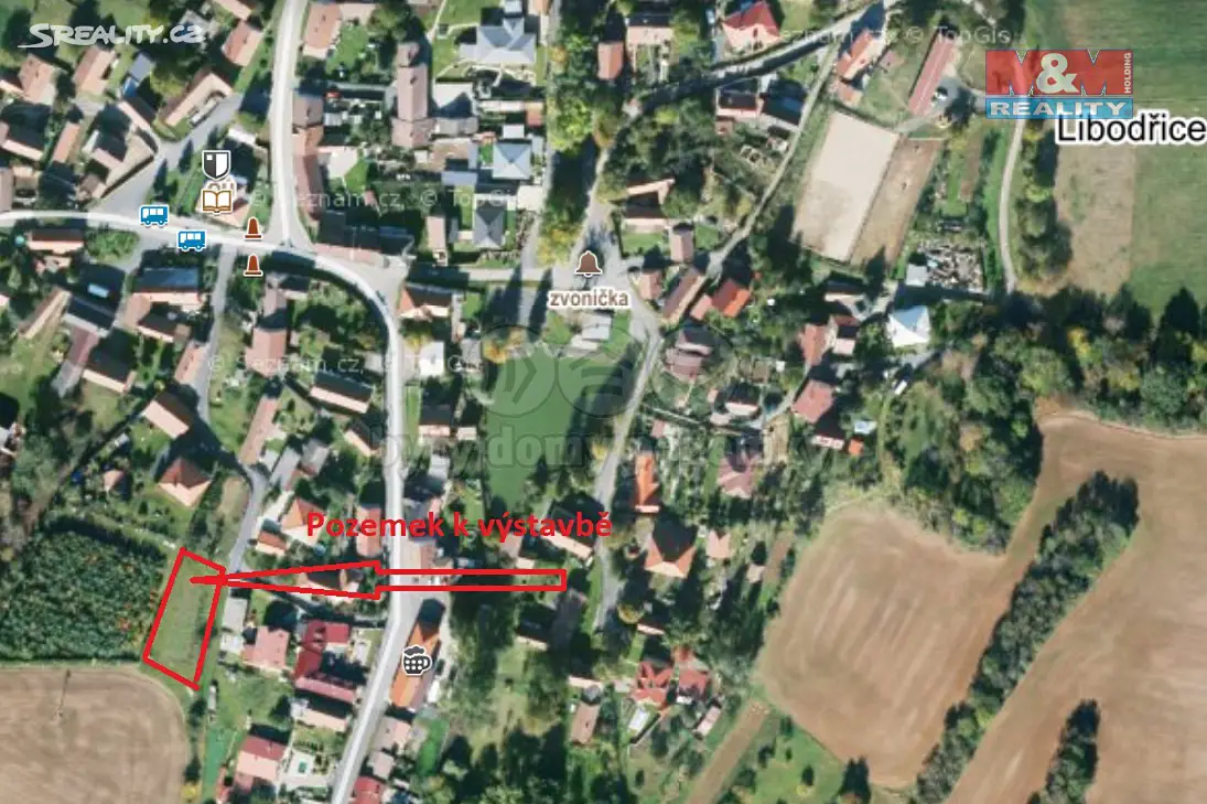 Prodej  stavebního pozemku 875 m², Libodřice, okres Kolín