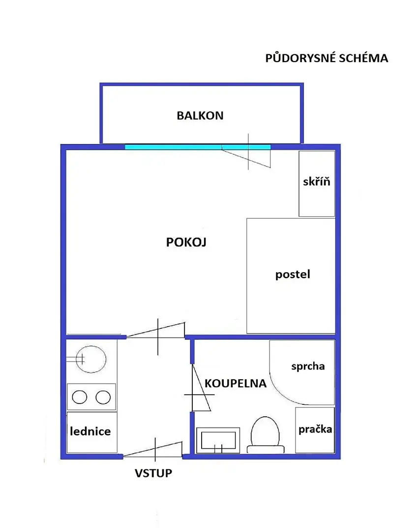 Pronájem bytu 1+kk 23 m², Hoppova, Brno - Veveří