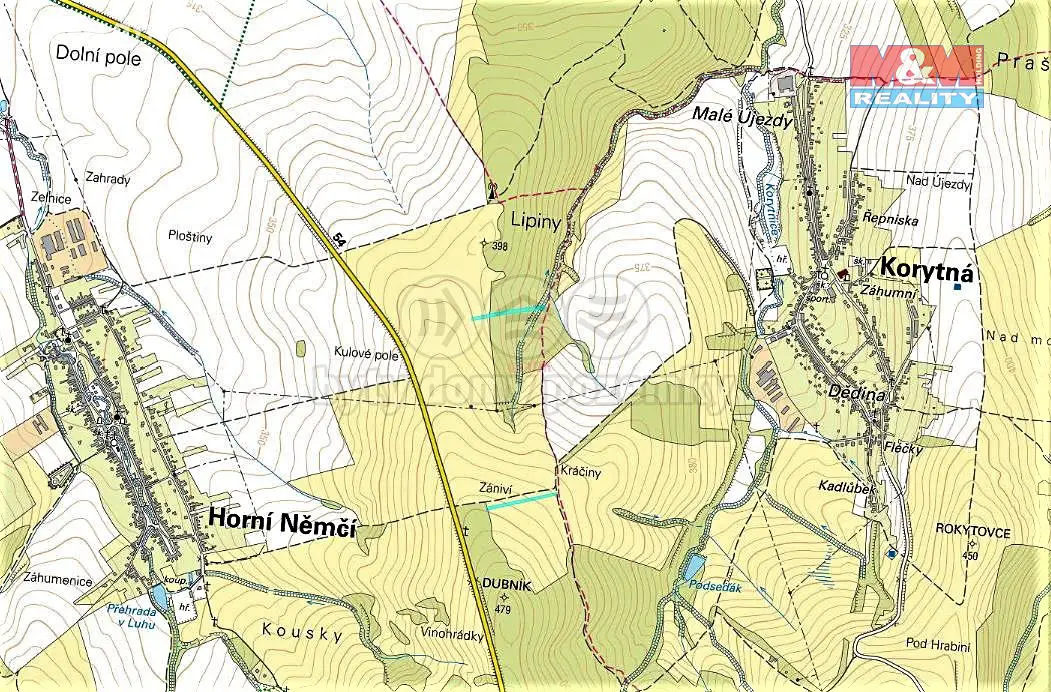 Prodej  lesa 4 589 m², Horní Němčí, okres Uherské Hradiště