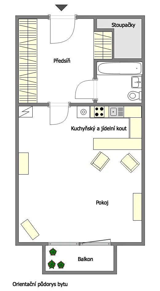 Pronájem bytu 1+kk 29 m², Nad přívozem, Praha 4 - Braník