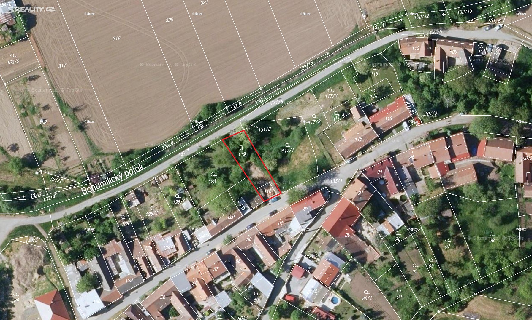 Prodej  stavebního pozemku 318 m², Klobouky u Brna - Bohumilice, okres Břeclav