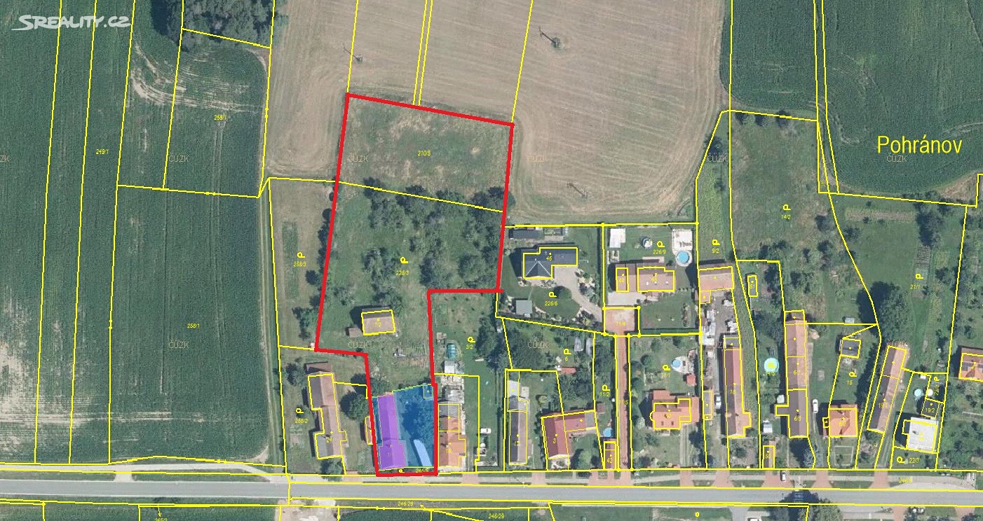 Prodej  stavebního pozemku 6 216 m², Srch - Pohránov, okres Pardubice