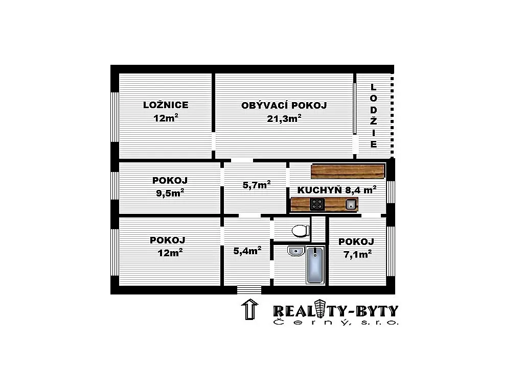 Prodej bytu 5+1 86 m², Vlnařská, Liberec - Liberec VI-Rochlice