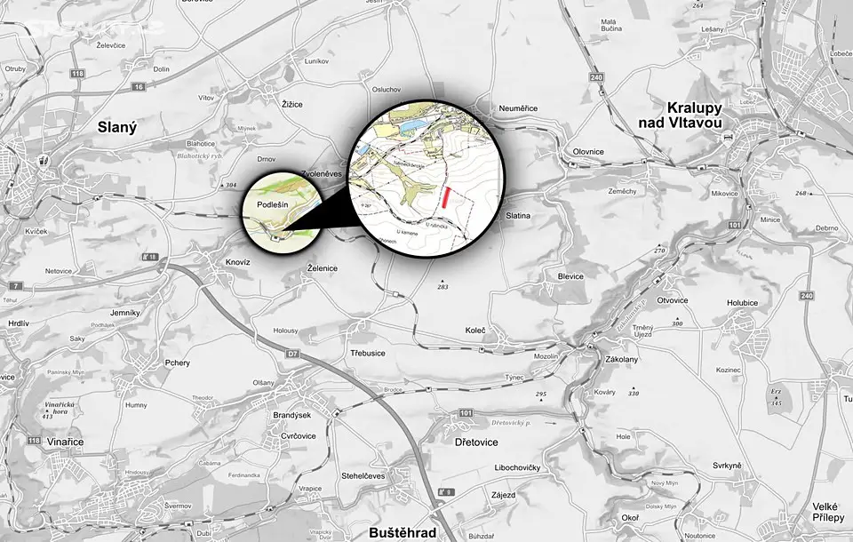 Prodej  pole 3 683 m², Podlešín, okres Kladno