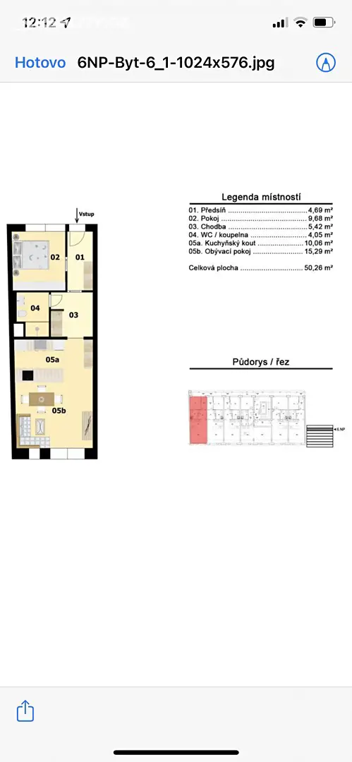 Pronájem bytu 2+kk 51 m², Na Valentince, Praha 5 - Smíchov