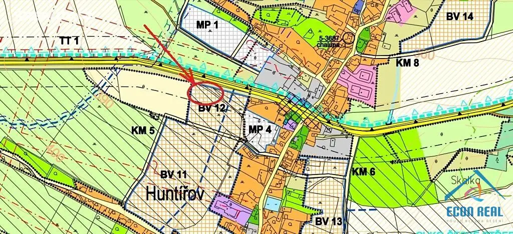 Prodej  stavebního pozemku 2 114 m², Huntířov, okres Děčín