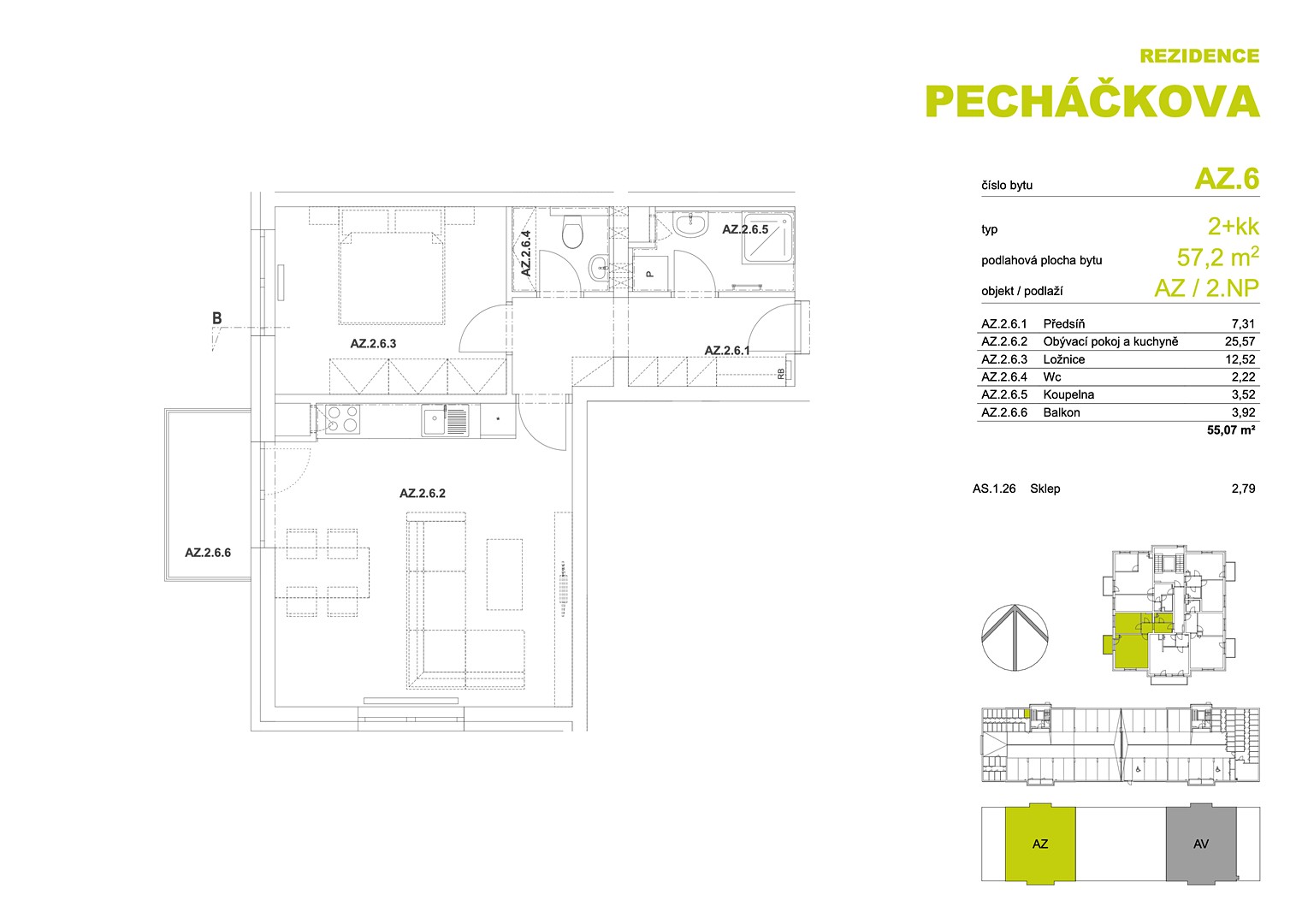 Prodej bytu 2+kk 57 m², Pecháčkova, Plzeň - Skvrňany