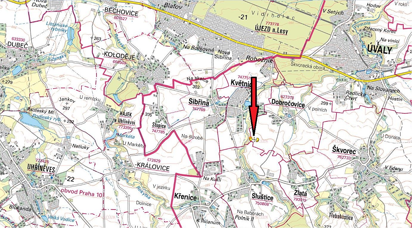 Prodej  pole 5 370 m², Dobročovice, okres Praha-východ