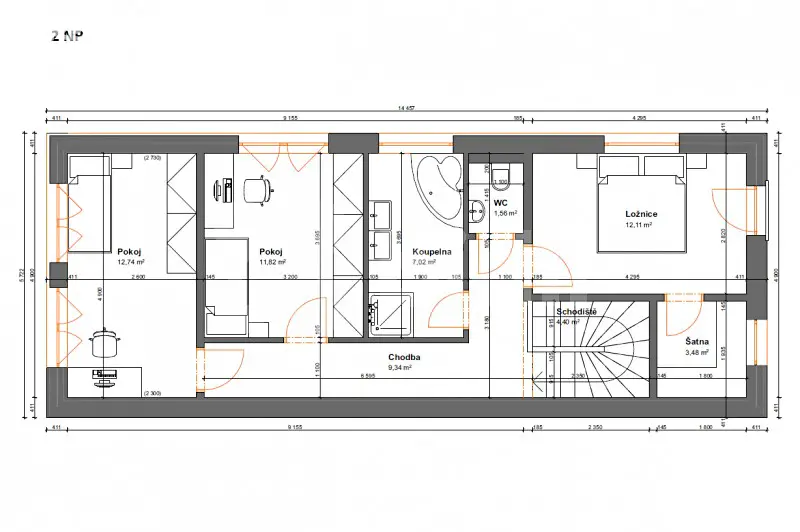 Prodej  projektu na klíč 134 m², pozemek 813 m², Rosická, Tetčice