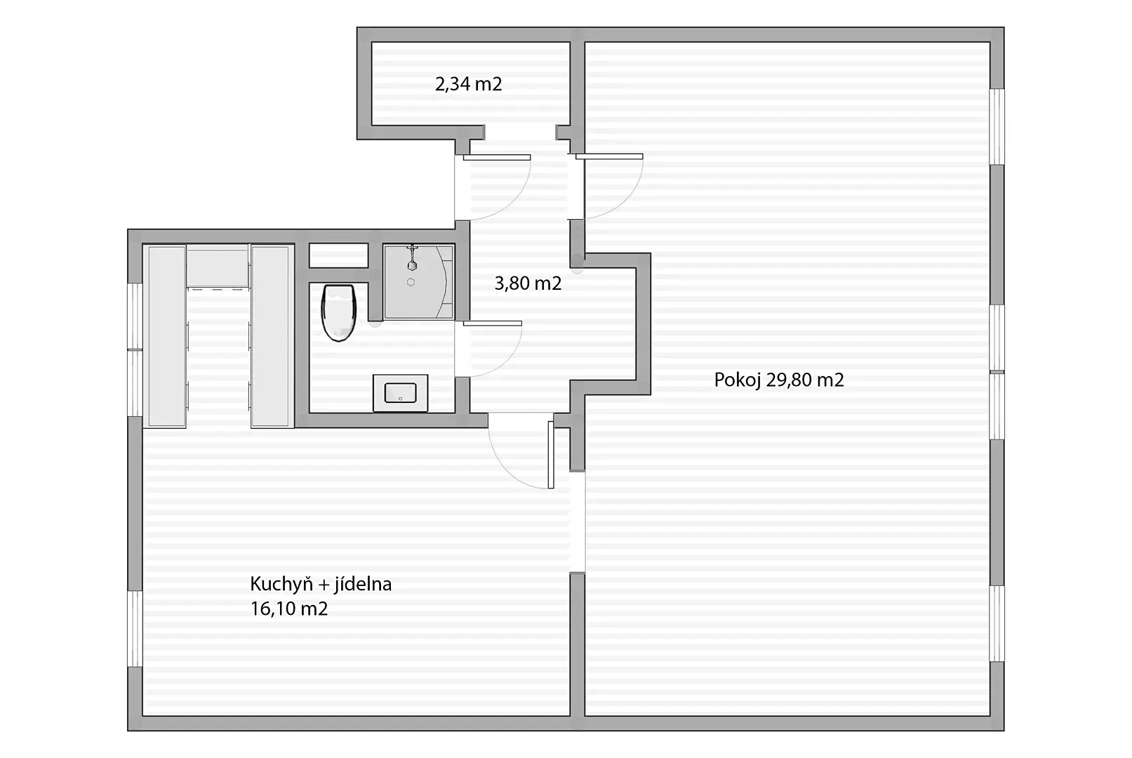 Pronájem bytu 1+kk 53 m² (Podkrovní), K lipám, Praha - Střížkov
