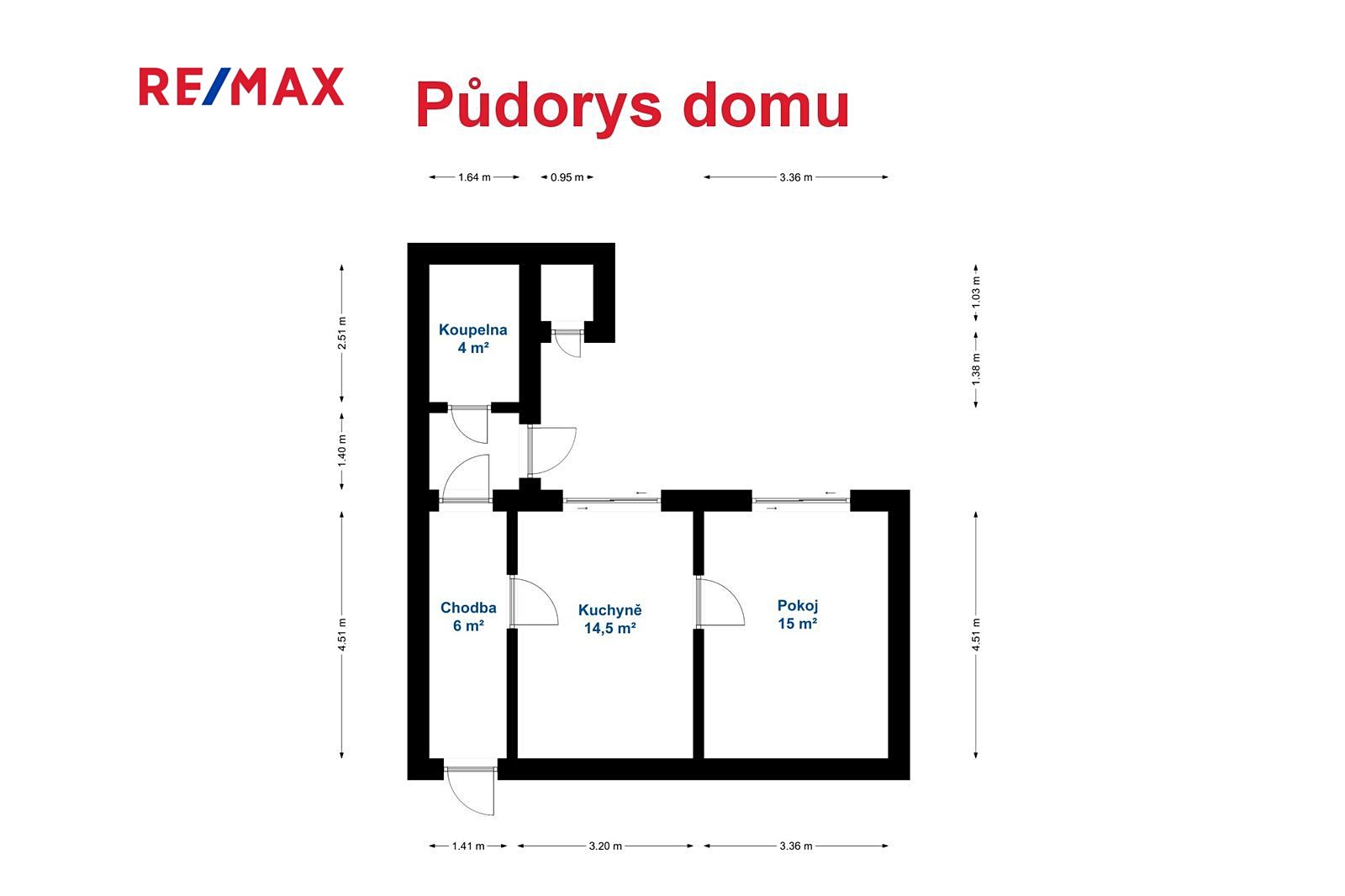 Prodej  rodinného domu 43 m², pozemek 77 m², Příkopy, Budyně nad Ohří