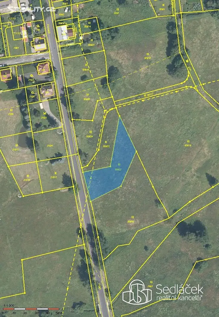 Prodej  stavebního pozemku 1 347 m², Perninská, Horní Blatná