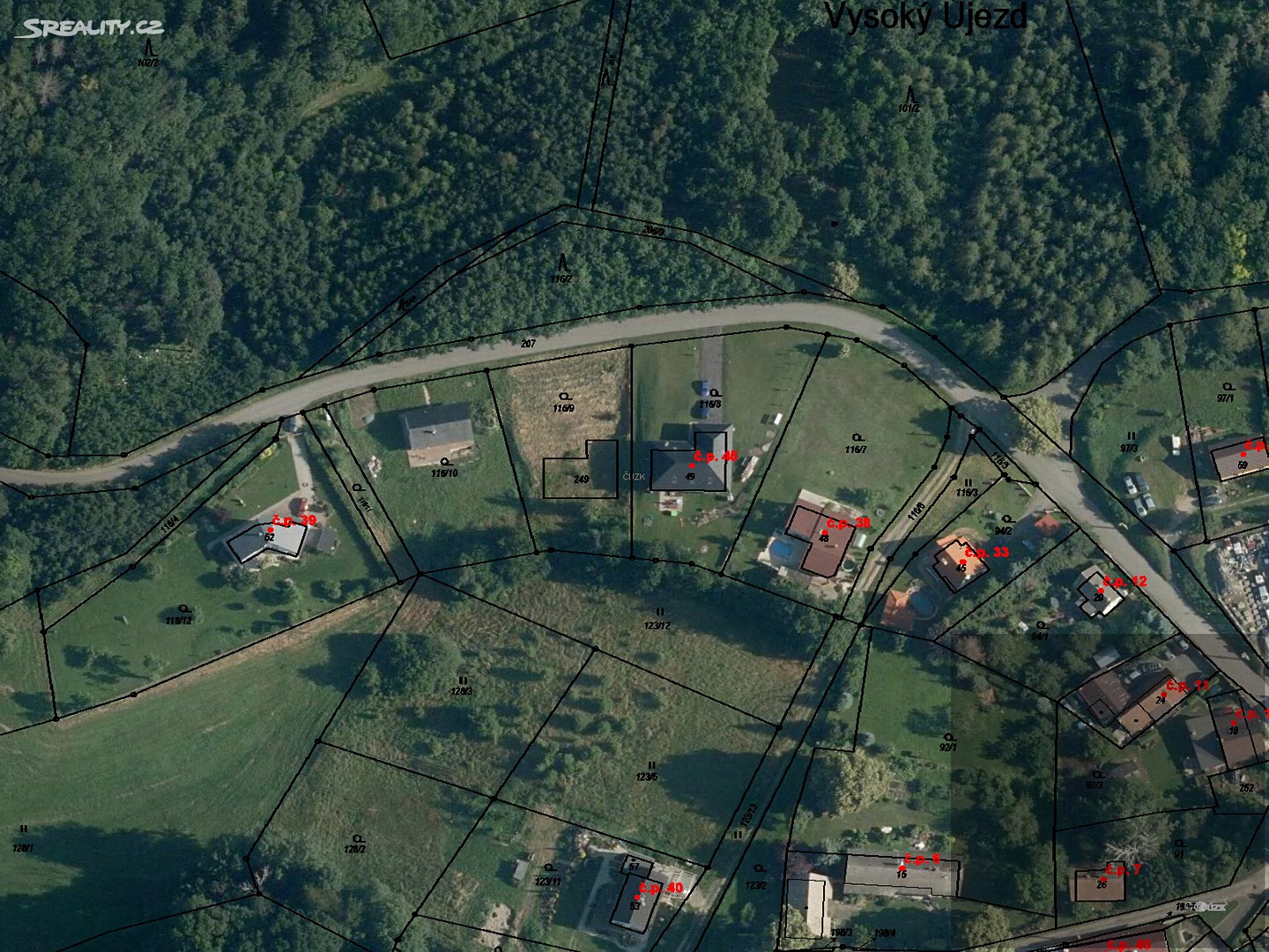 Prodej  stavebního pozemku 1 880 m², Vysoký Újezd, okres Hradec Králové