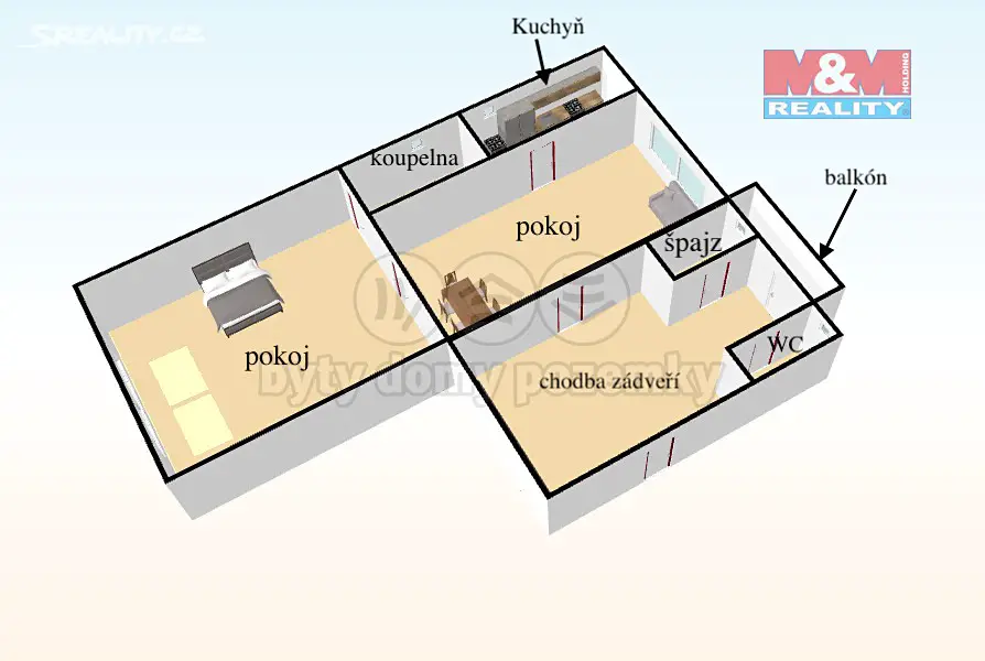 Prodej bytu 2+1 59 m², Jiráskova, Rychnov nad Kněžnou