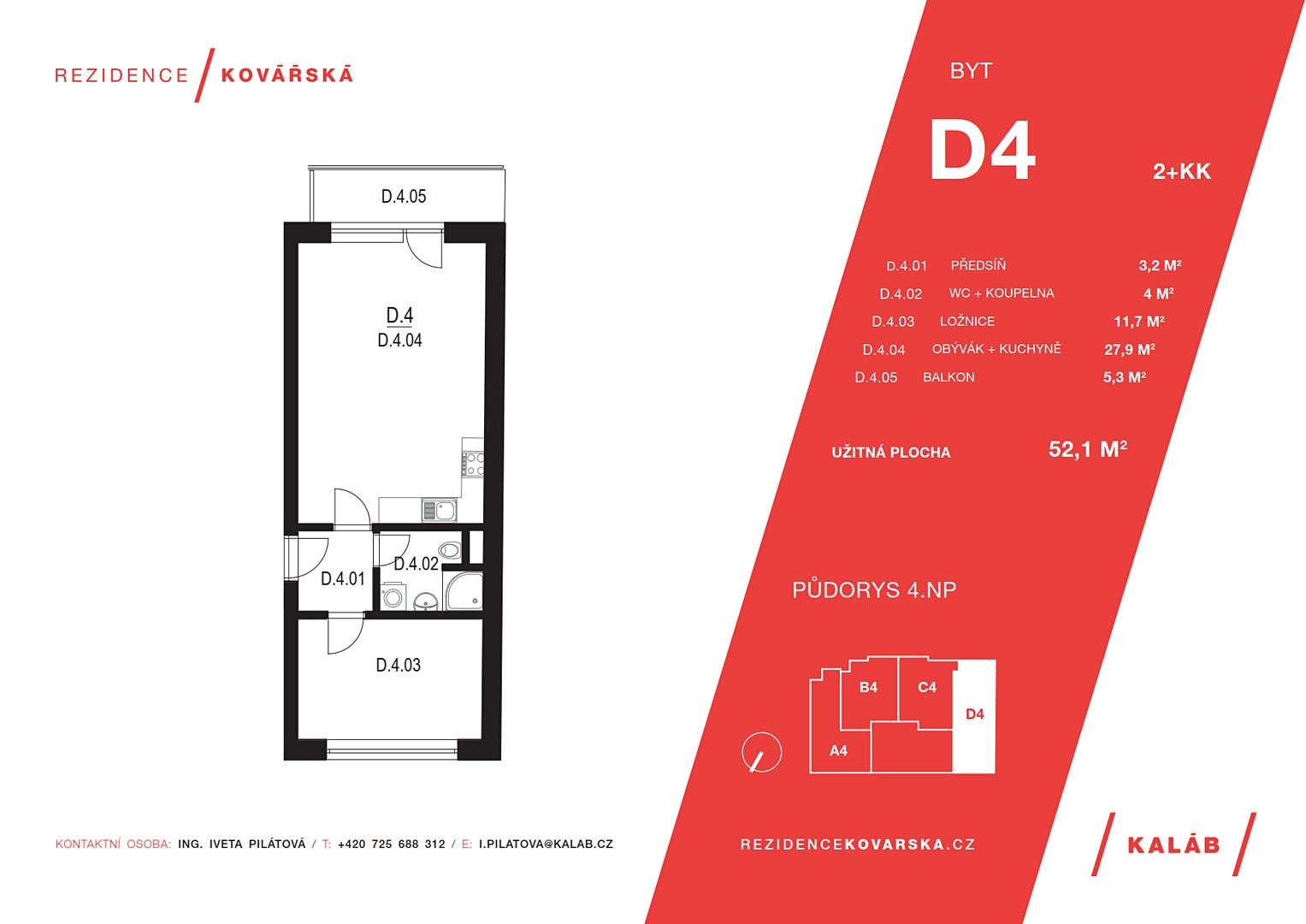 Prodej bytu 2+kk 52 m², Kovářská, Brno - Komárov
