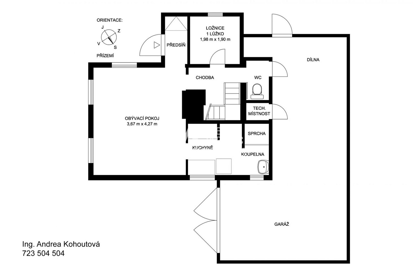 Prodej  chaty 92 m², pozemek 485 m², Stádlec - Křída, okres Tábor