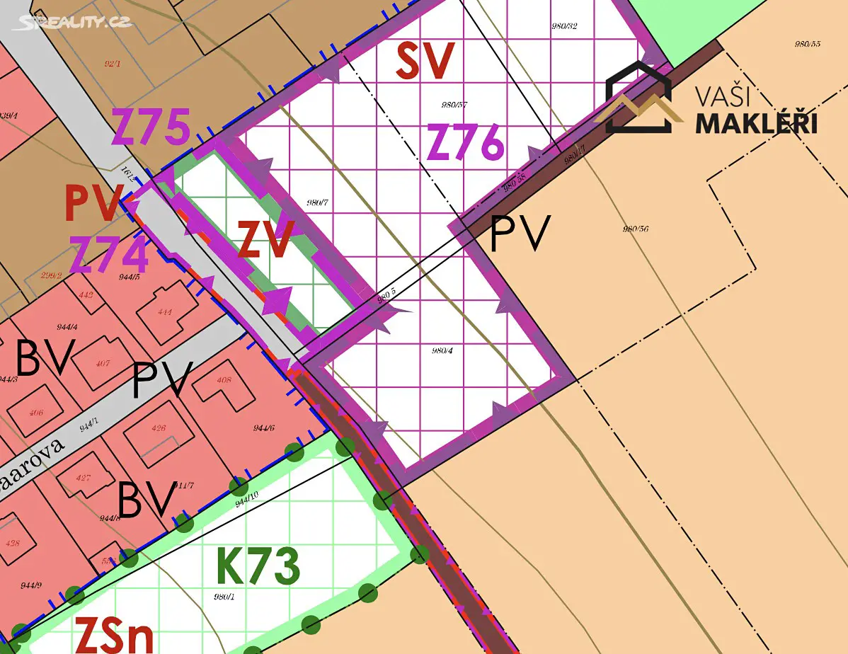 Prodej  stavebního pozemku 2 611 m², Nová Ves I - Ohrada, okres Kolín