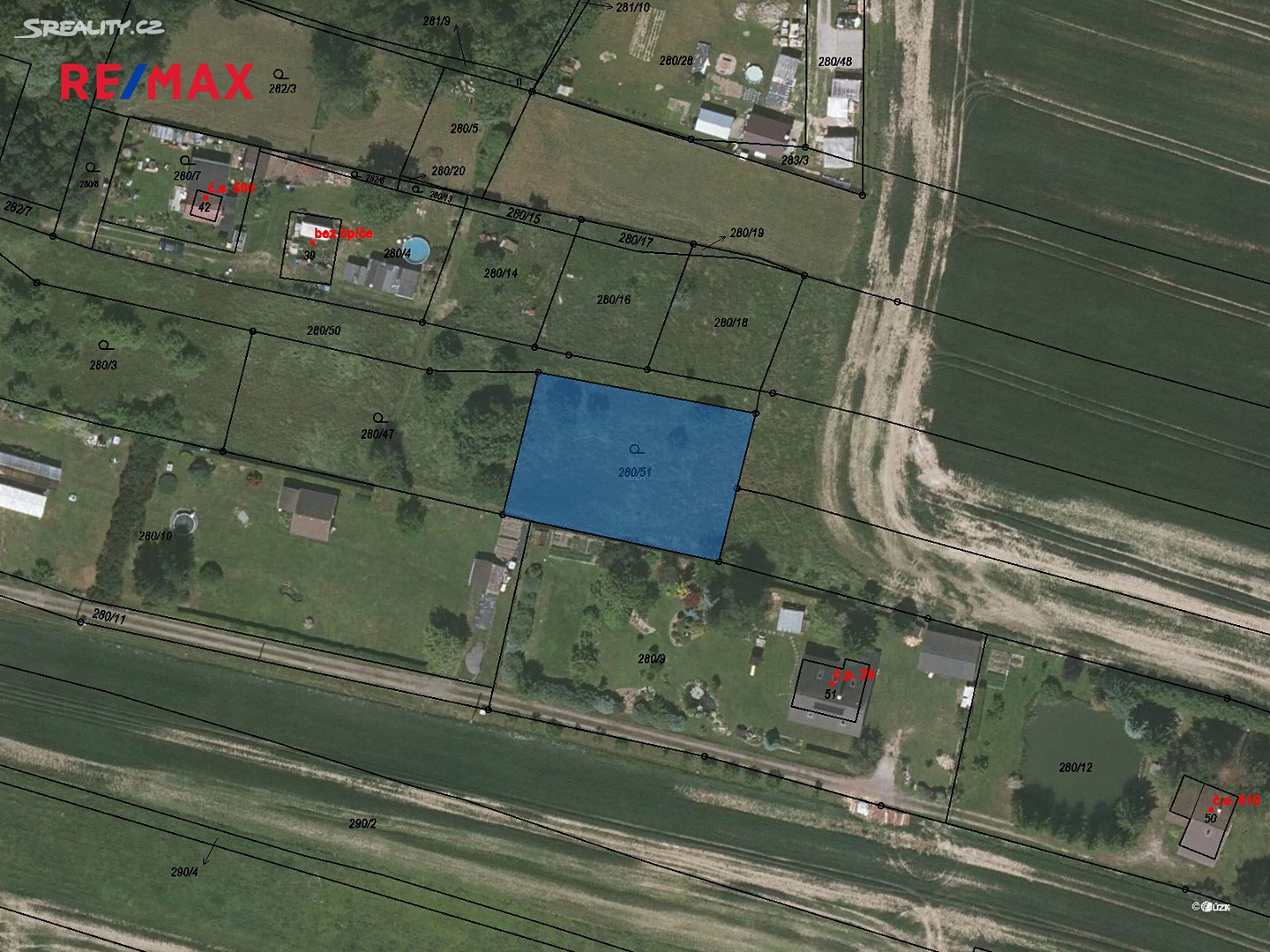 Prodej  stavebního pozemku 1 006 m², Přehořov, okres Tábor