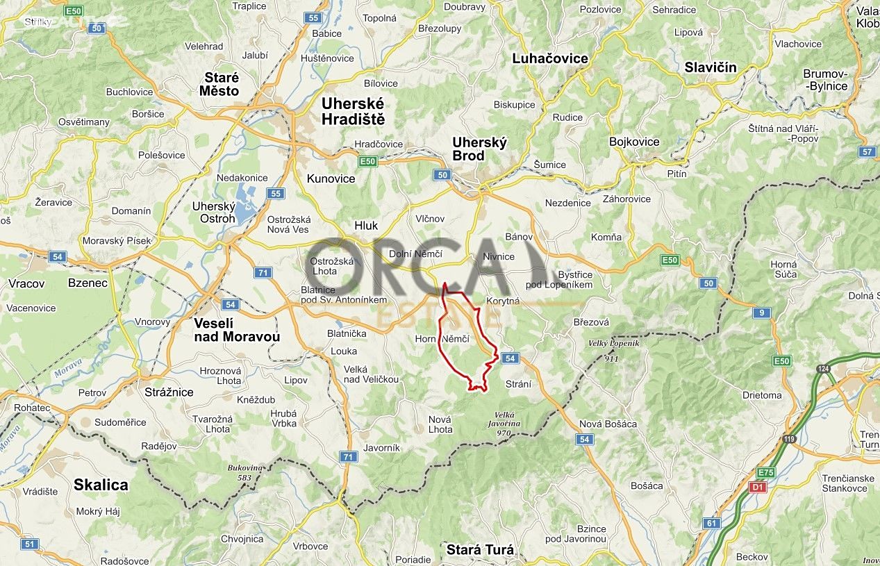 Prodej  louky 7 951 m², Horní Němčí, okres Uherské Hradiště