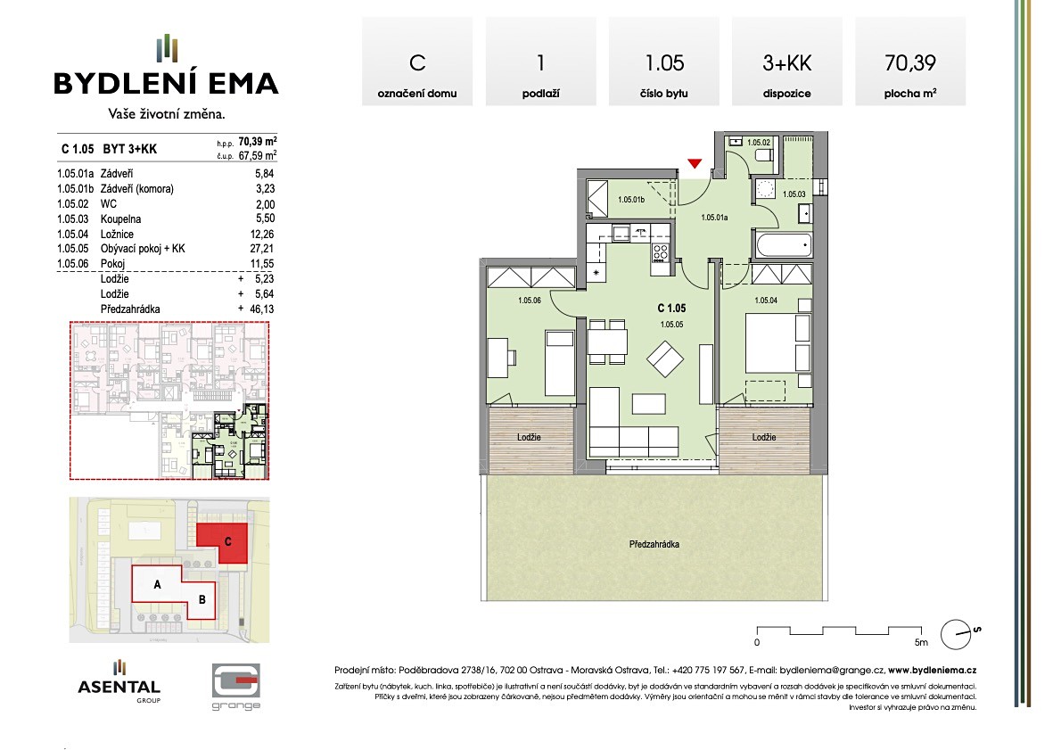 Prodej bytu 3+kk 70 m², U Hájenky, Ostrava - Slezská Ostrava