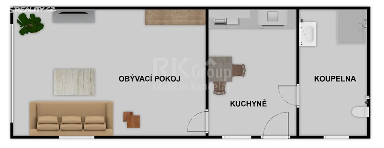 Pronájem bytu 1+1 40 m², K Cihelně, Žebrák