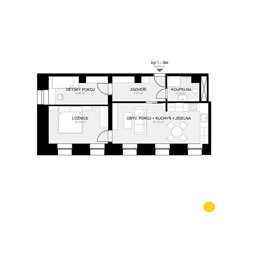 Prodej bytu 3+kk 53 m², Studentská, Žatec