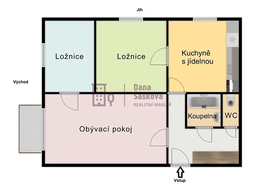 Pronájem bytu 3+1 71 m², sídliště Vajgar, Jindřichův Hradec - Jindřichův Hradec III
