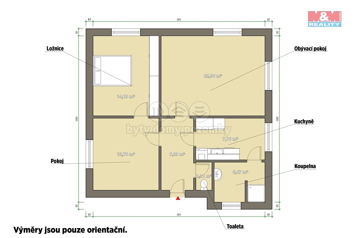 Pronájem bytu 3+1 70 m², Kostelec - Ostrov u Stříbra, okres Tachov