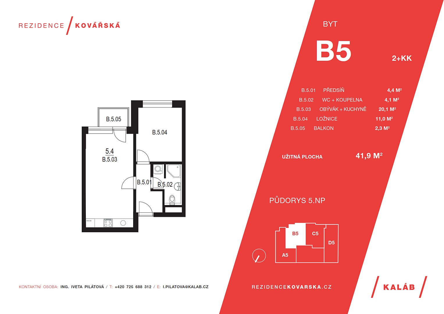 Prodej bytu 2+kk 42 m², Kovářská, Brno - Komárov