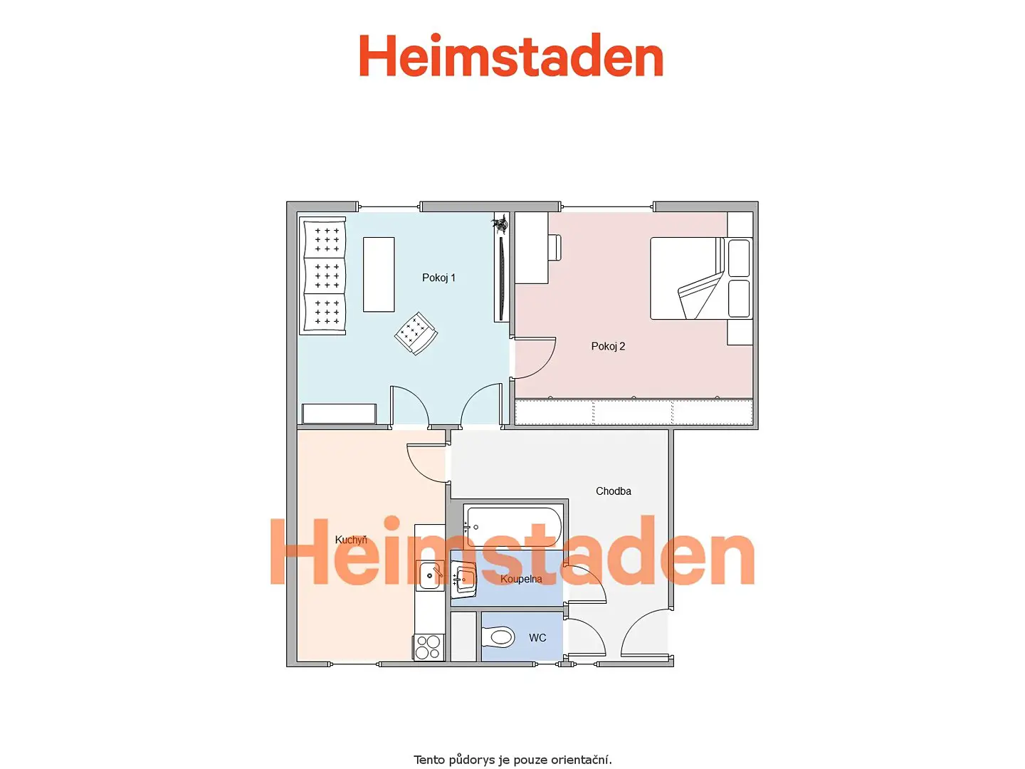 Pronájem bytu 2+1 56 m², Středová, Albrechtice
