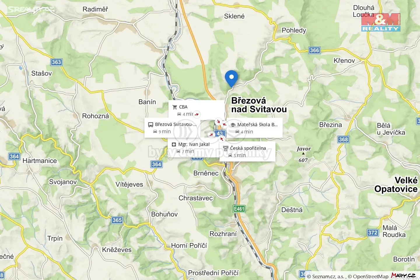 Prodej  lesa 3 404 m², Pohledy - Horní Hynčina, okres Svitavy