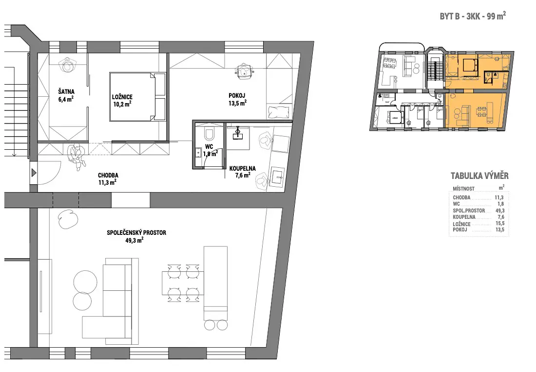 Prodej bytu 3+kk 118 m², Jateční, Přerov - Přerov I-Město
