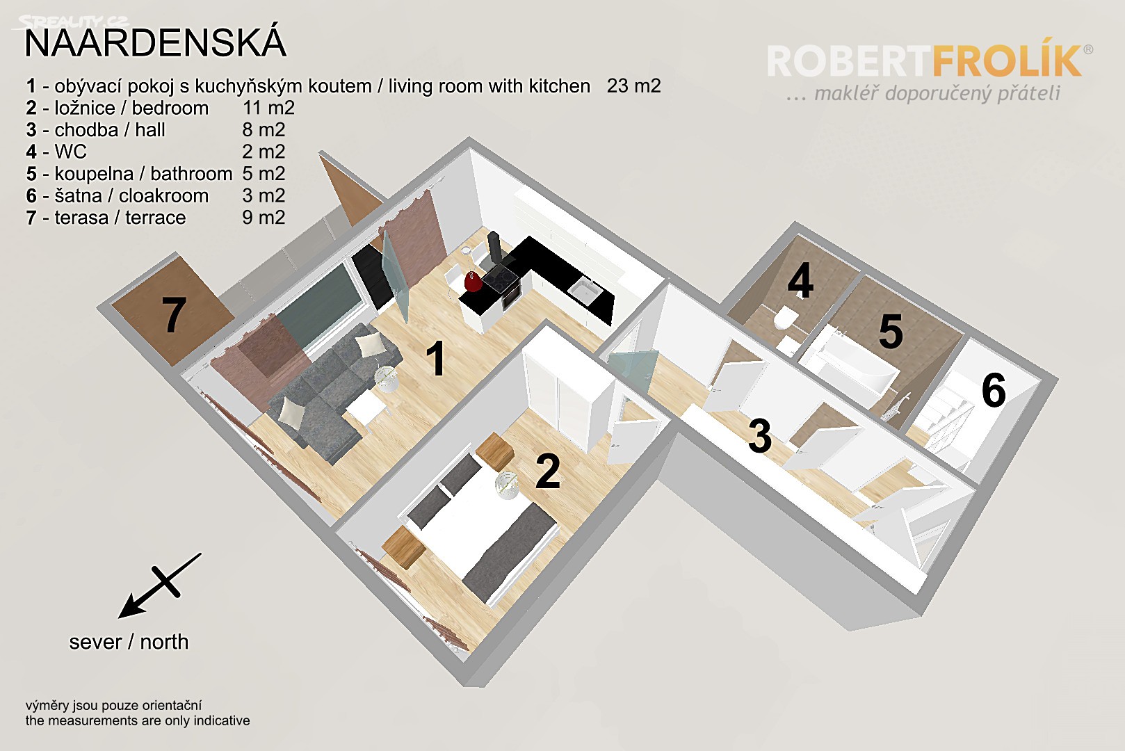 Pronájem bytu 2+kk 54 m², Naardenská, Praha 6 - Liboc