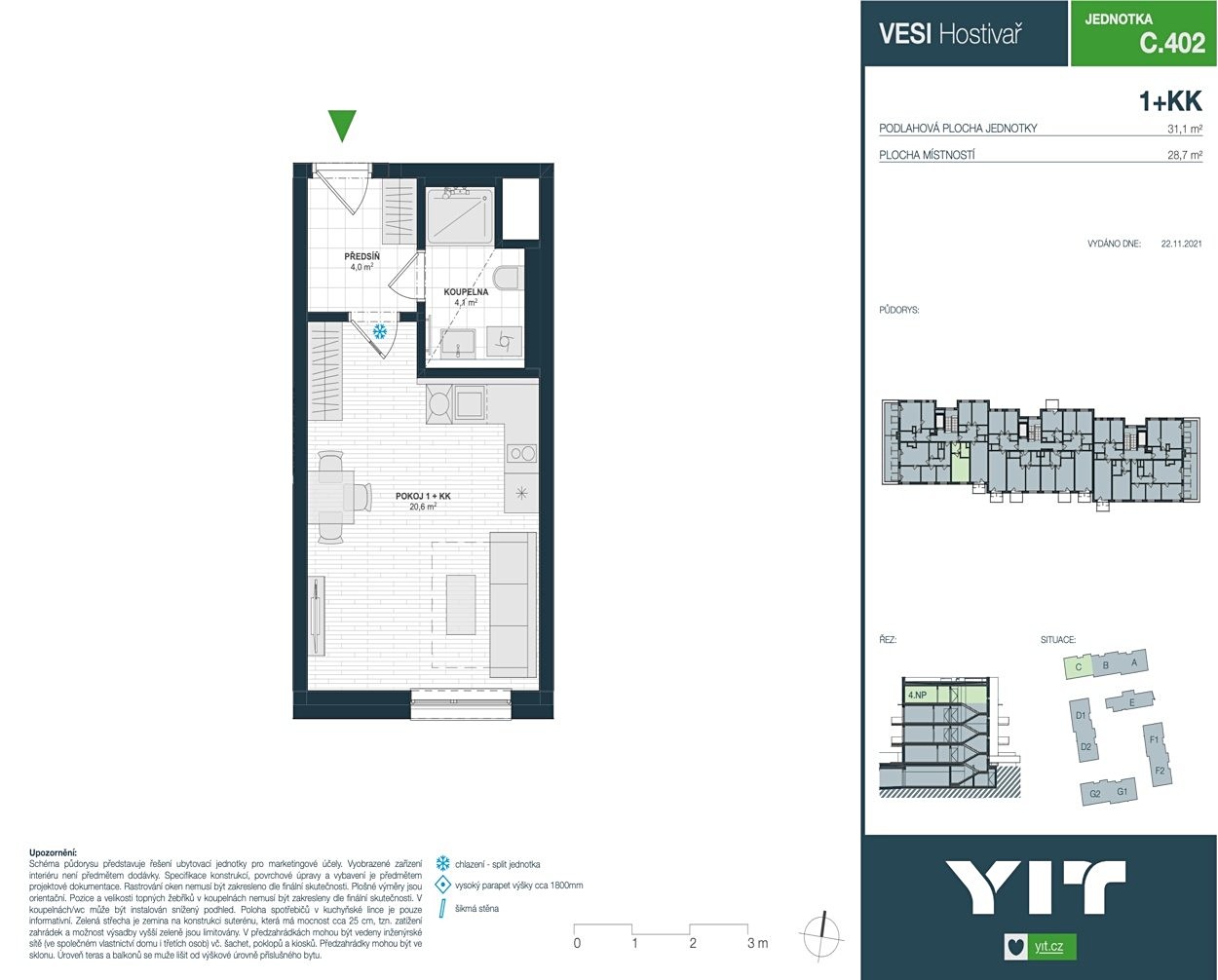 Prodej bytu 1+kk 29 m², Praha 10 - Praha 15