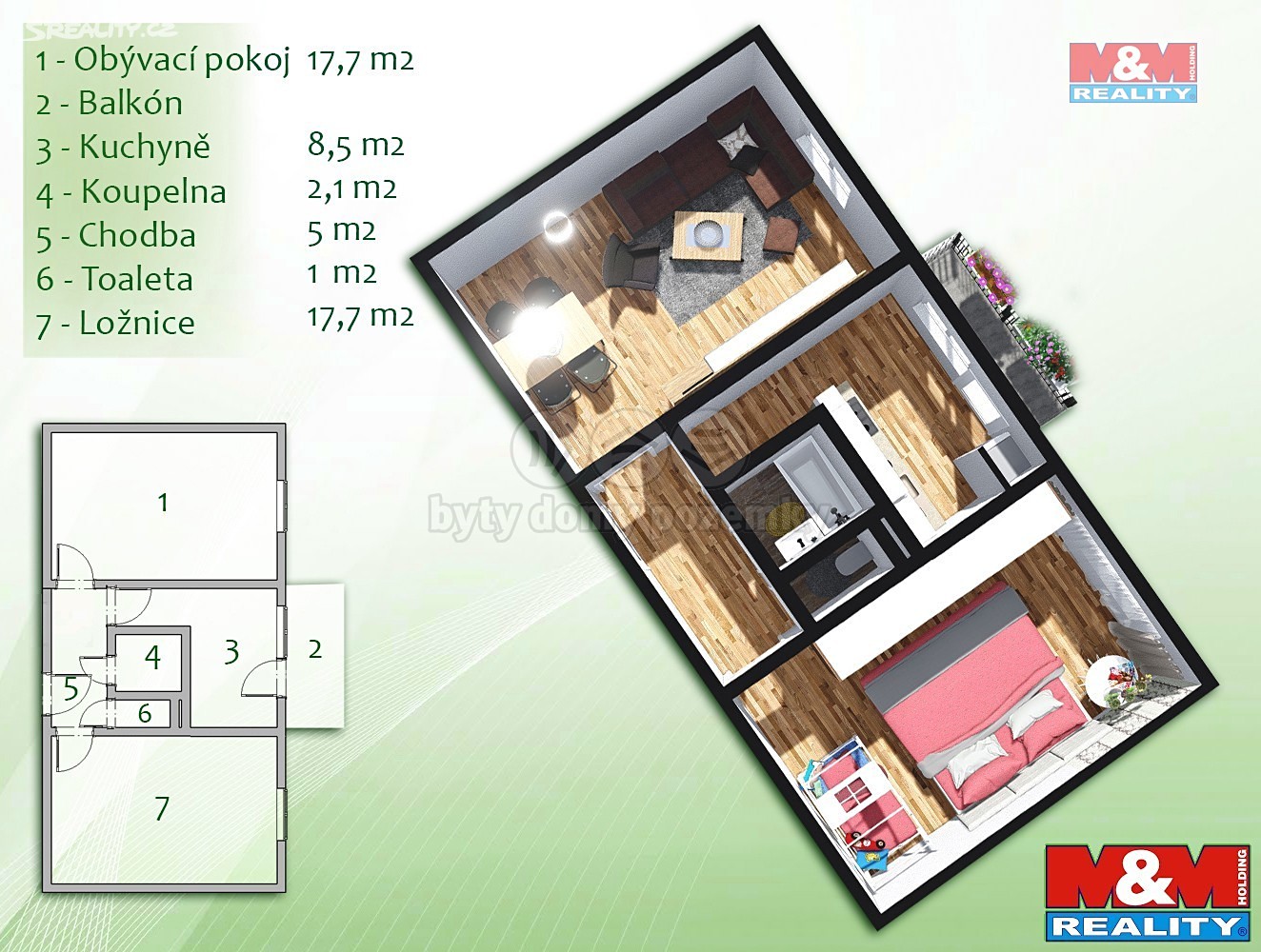 Prodej bytu 2+1 54 m², Bulharská, Kladno - Kročehlavy