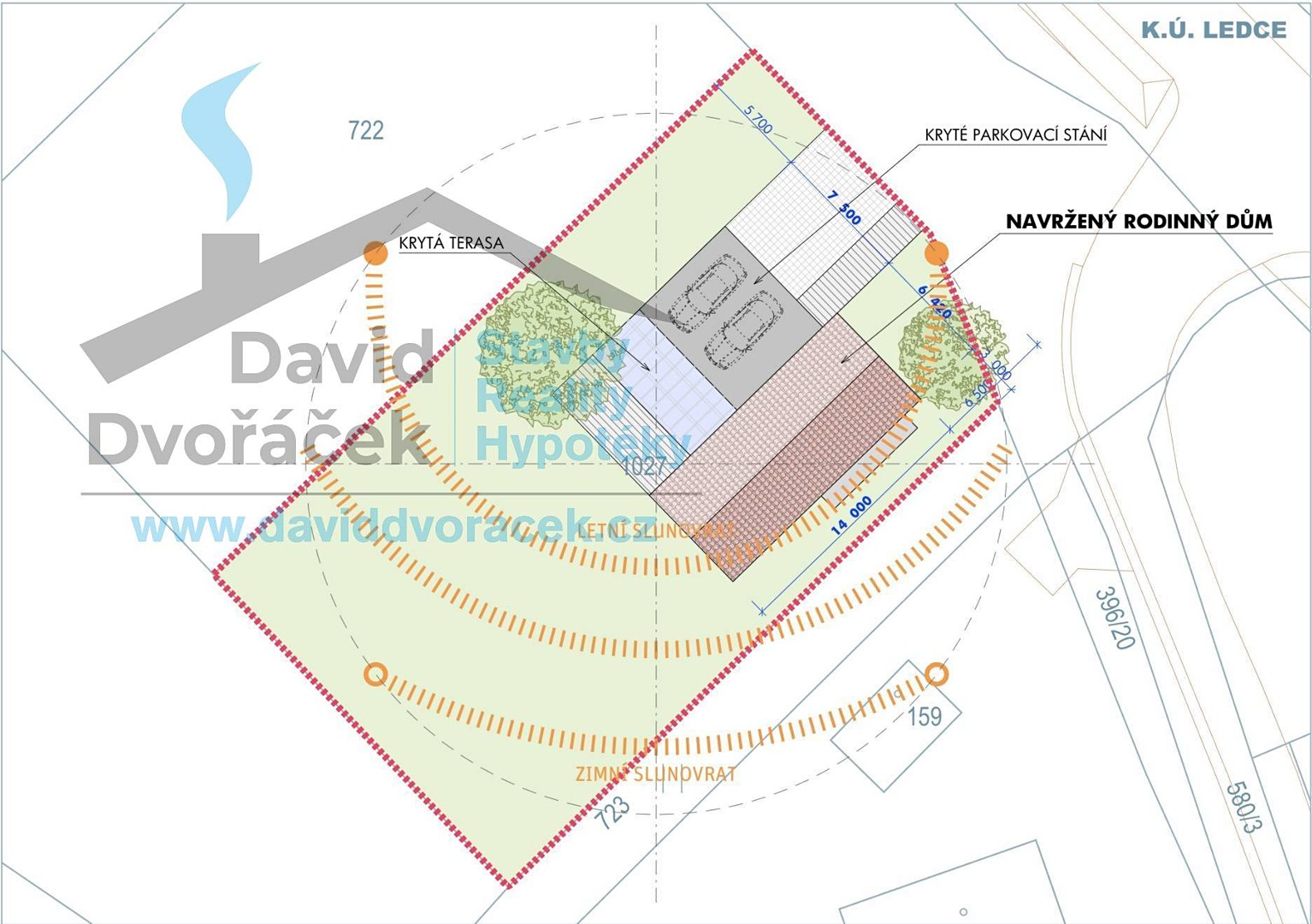 Prodej  stavebního pozemku 902 m², Ledce, okres Hradec Králové