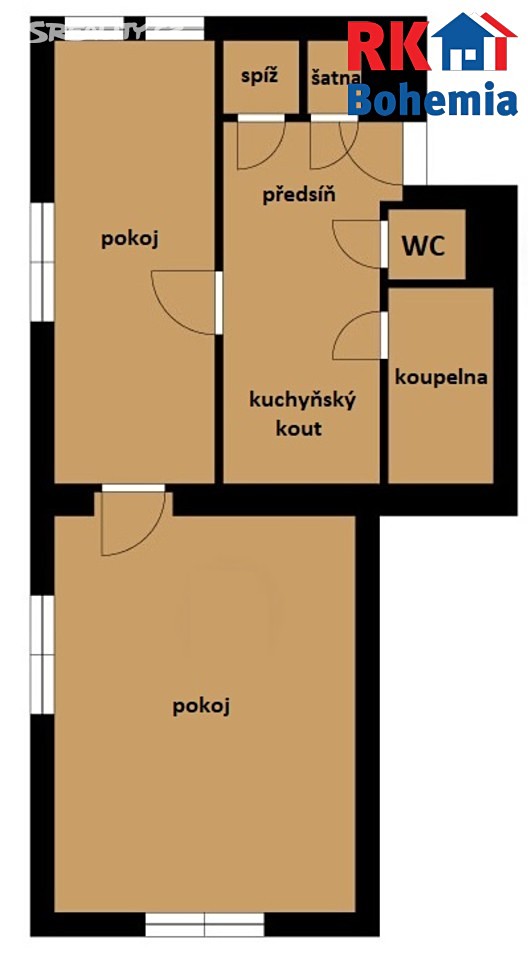 Pronájem bytu 2+1 51 m², Komenského, Český Brod