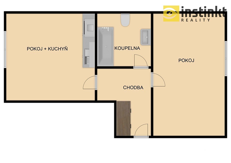 Pronájem bytu 2+kk 48 m², Šikmá, Zruč-Senec - Zruč