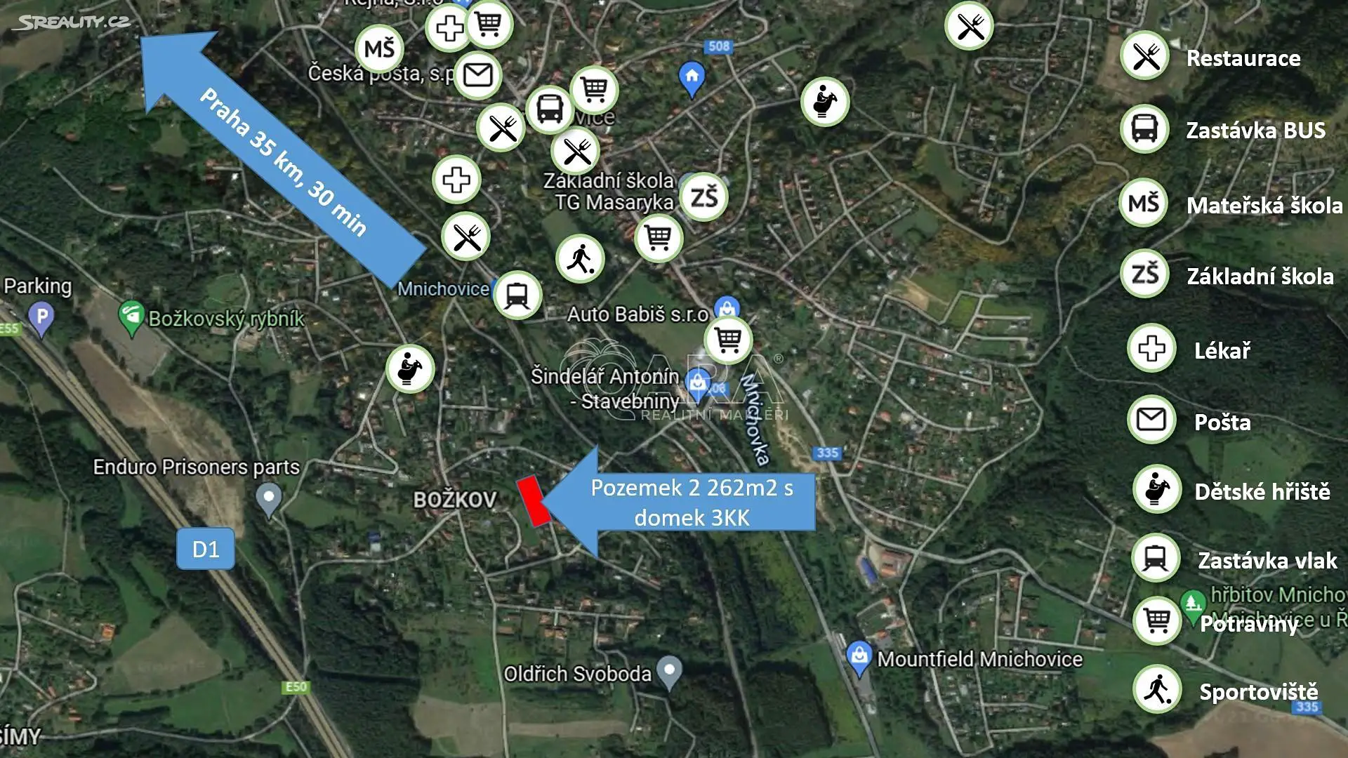 Prodej  stavebního pozemku 1 015 m², Skuhrovecká, Mnichovice - Božkov