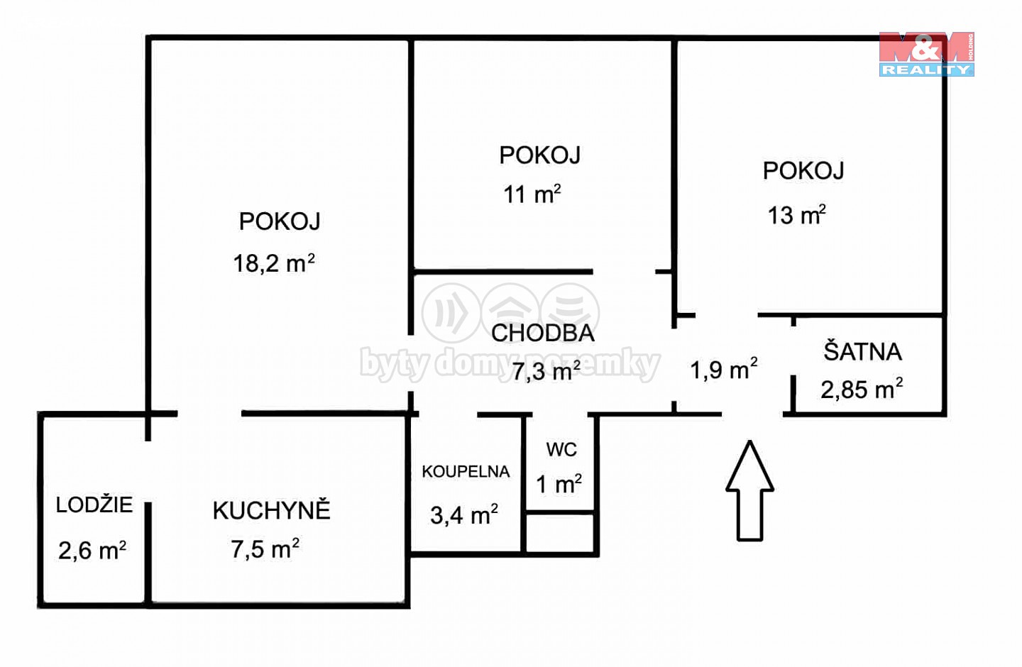 Pronájem bytu 3+1 68 m², Bieblova, Brno - Černá Pole